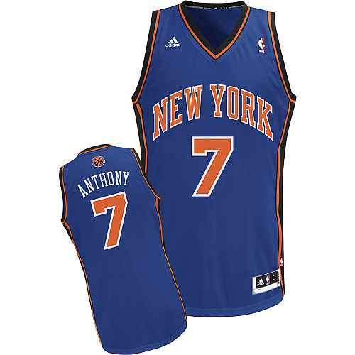  NBA New York Knicks 7 Carmelo Anthony New Revolution 30 Swingman Road Blue Jersey